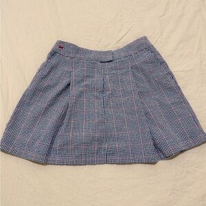 Vintage Liz Golf Skort in Red and Blue Pleated Plaid